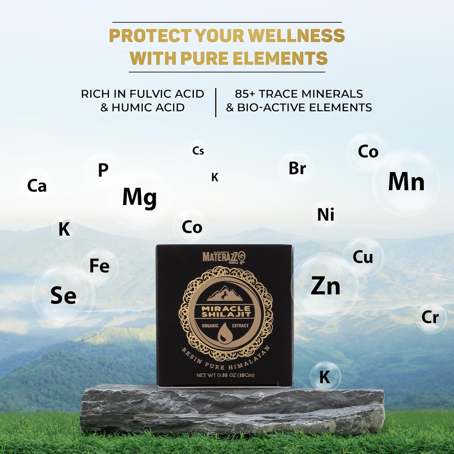 Organic Gold Grade Himalayan Shilajit Resin 10g (1 Pack) - Rich in 85+ Trace Minerals and Fulvic Acid - Promotes Vitality and Wellness for Men and Women