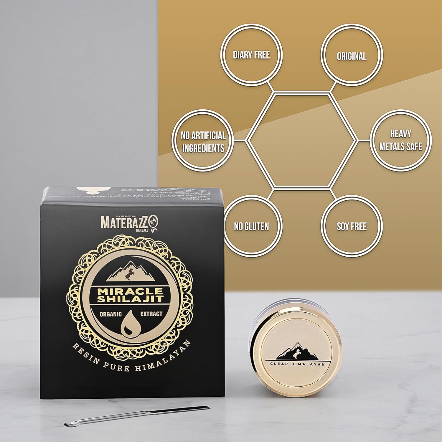 Organic Gold Grade Himalayan Shilajit Resin Supplement - 85+ Trace Minerals, Fulvic Acid - Supports Vitality & Wellness - 15g - Men & Women.