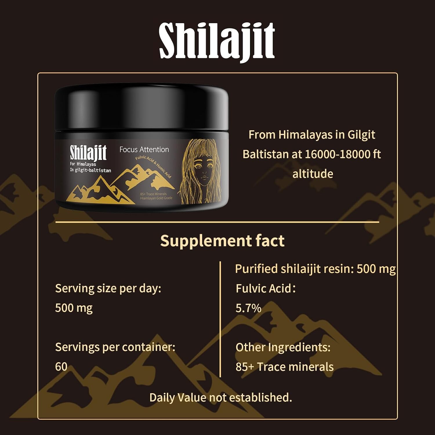 Organic Gold Grade Shilajit Resin with Fulvic Acid for Energy and Immunity - 2 Pack, Men and Women, Pure Himalayan Resin with 85+ Trace Minerals