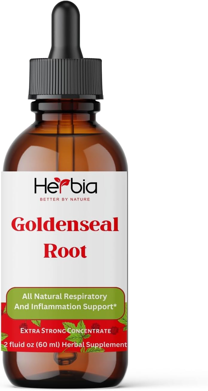Organic Goldenseal Root Extract for Immune Support - Liquid Alcohol Extract, 60 Servings - 2oz Bottle