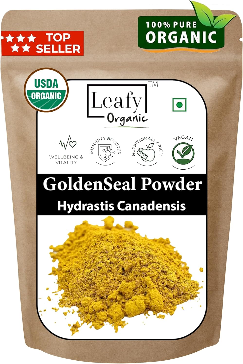 Organic Goldenseal Root Powder Supplement - 3.5 oz of Pure and Natural Goldenseal Root Powder