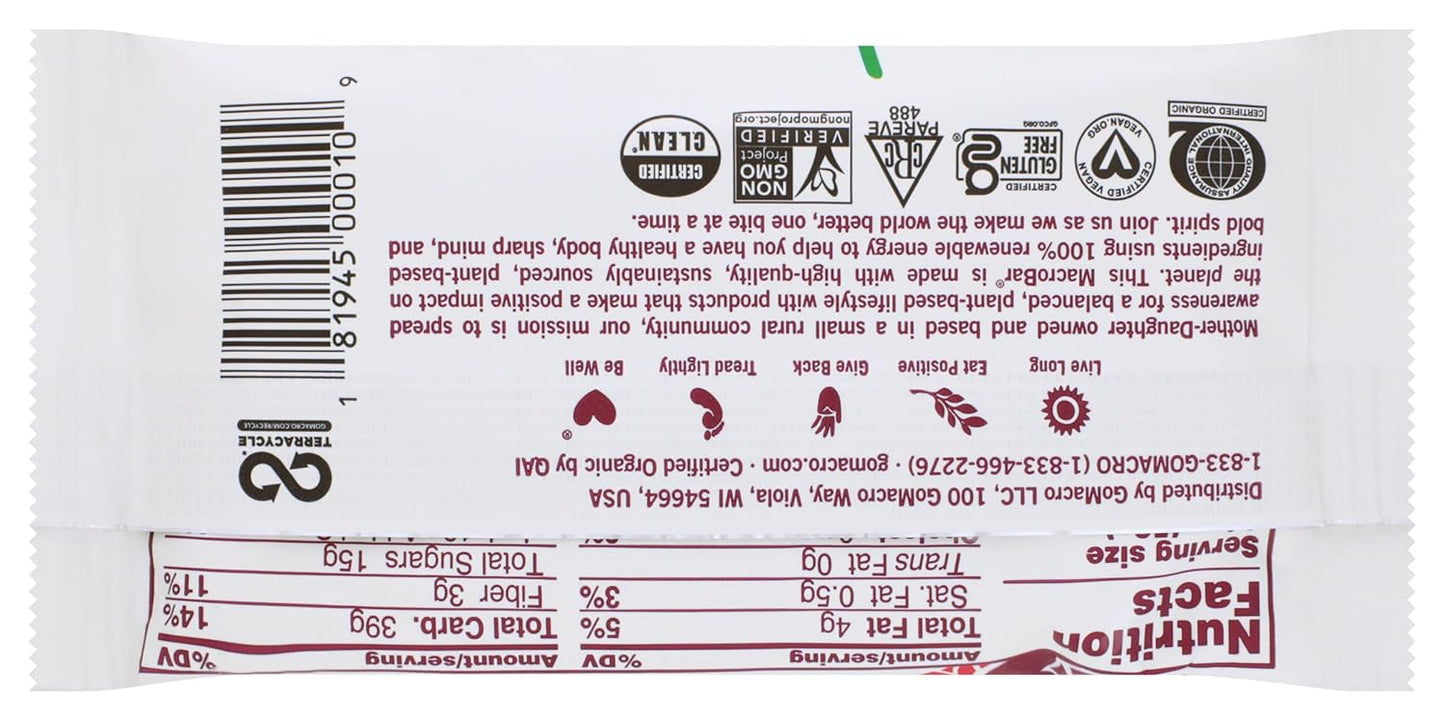 Organic Gomacro Sunny Uplift Cherries Berries Bar - 2 Ounce