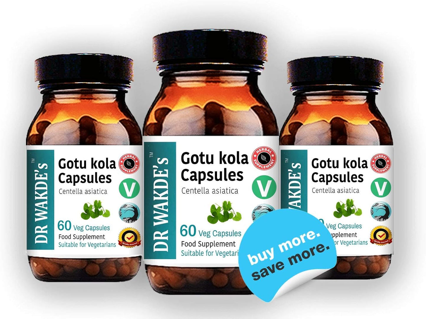 Organic Gotu Kola Capsules - 60 Veg Caps, Plant-Based Ayurvedic Supplement, Vegan-Friendly Herbal Remedy