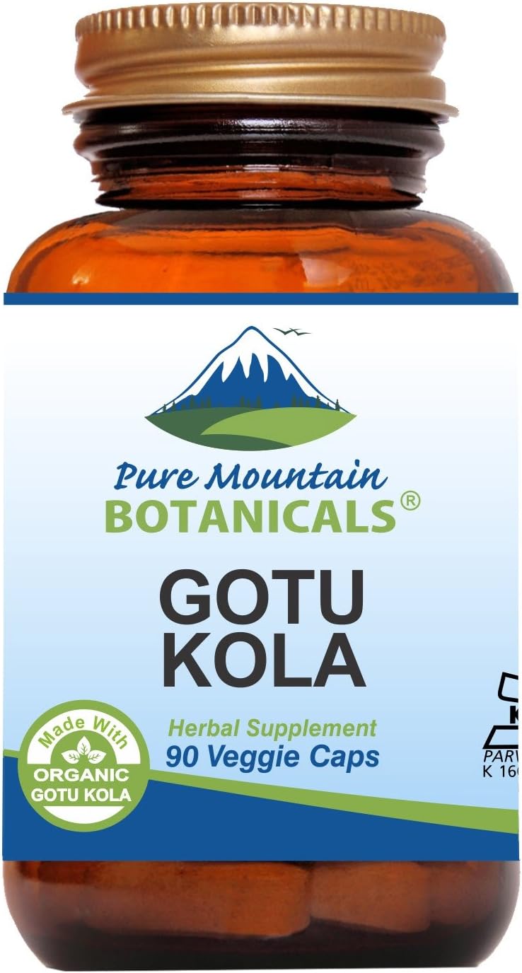 Organic Gotu Kola Capsules by Pure Mountain Botanicals: Natural Herbal Supplement for Wellness