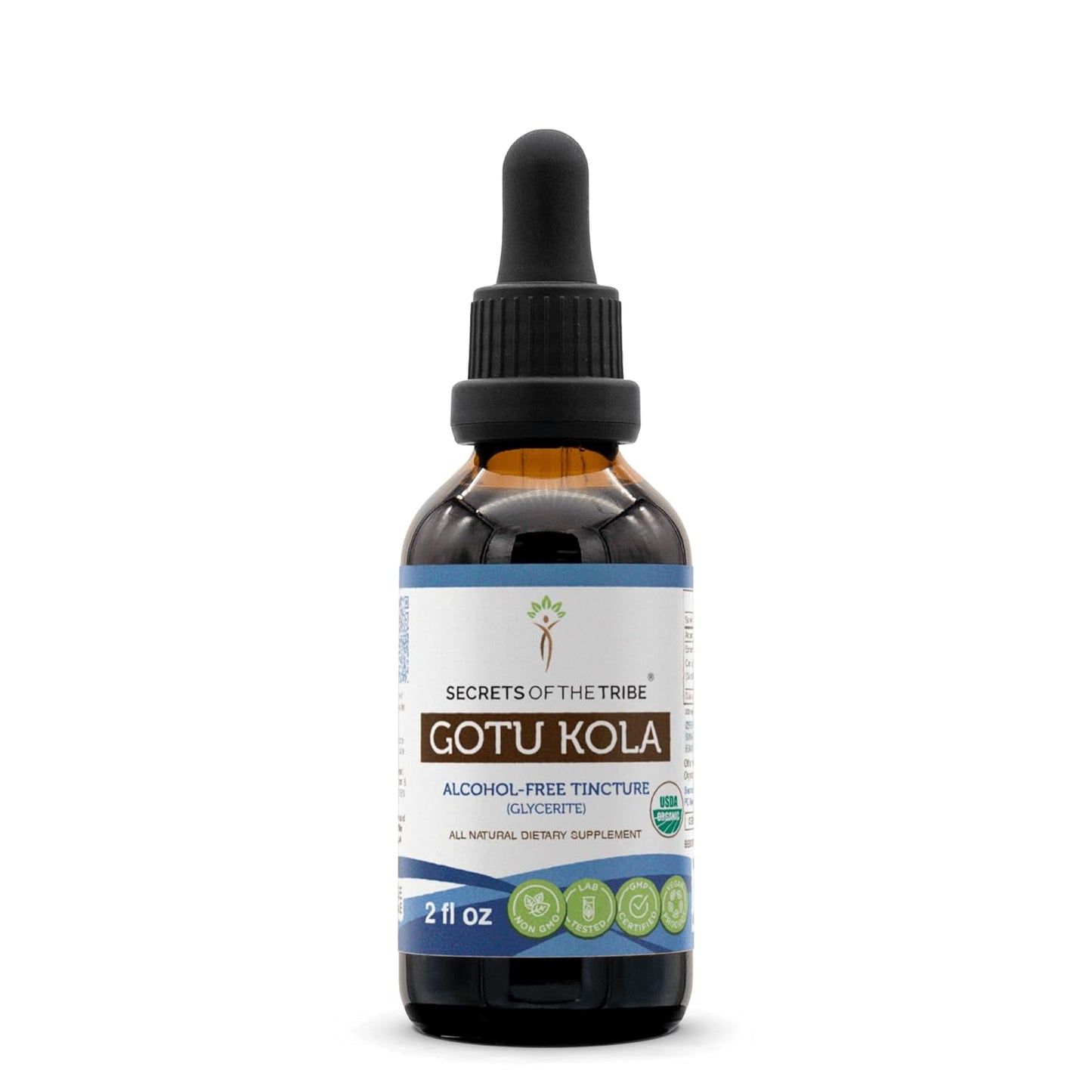 Organic Gotu Kola Herbal Drops | Alcohol-Free Extract | High-Potency Formula | 100% Certified USDA Organic (2 oz)