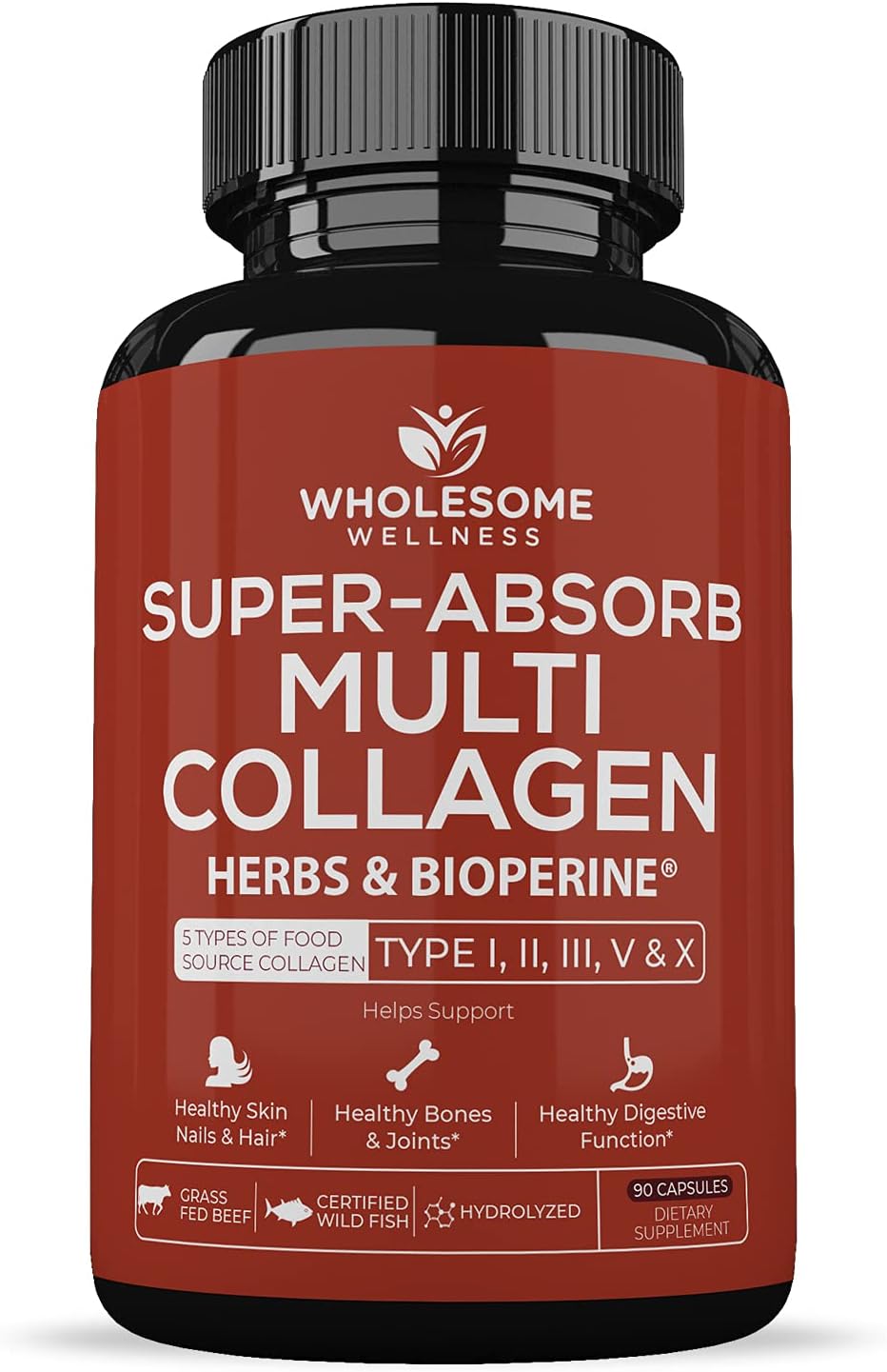Organic Grass Fed Beef Liver Capsules + Multi Collagen Pills Bundle - Natural Iron, Vitamin A, B12 for Energy - 180 Pills, 750mg Each - With Organic Herbs and Bioperine