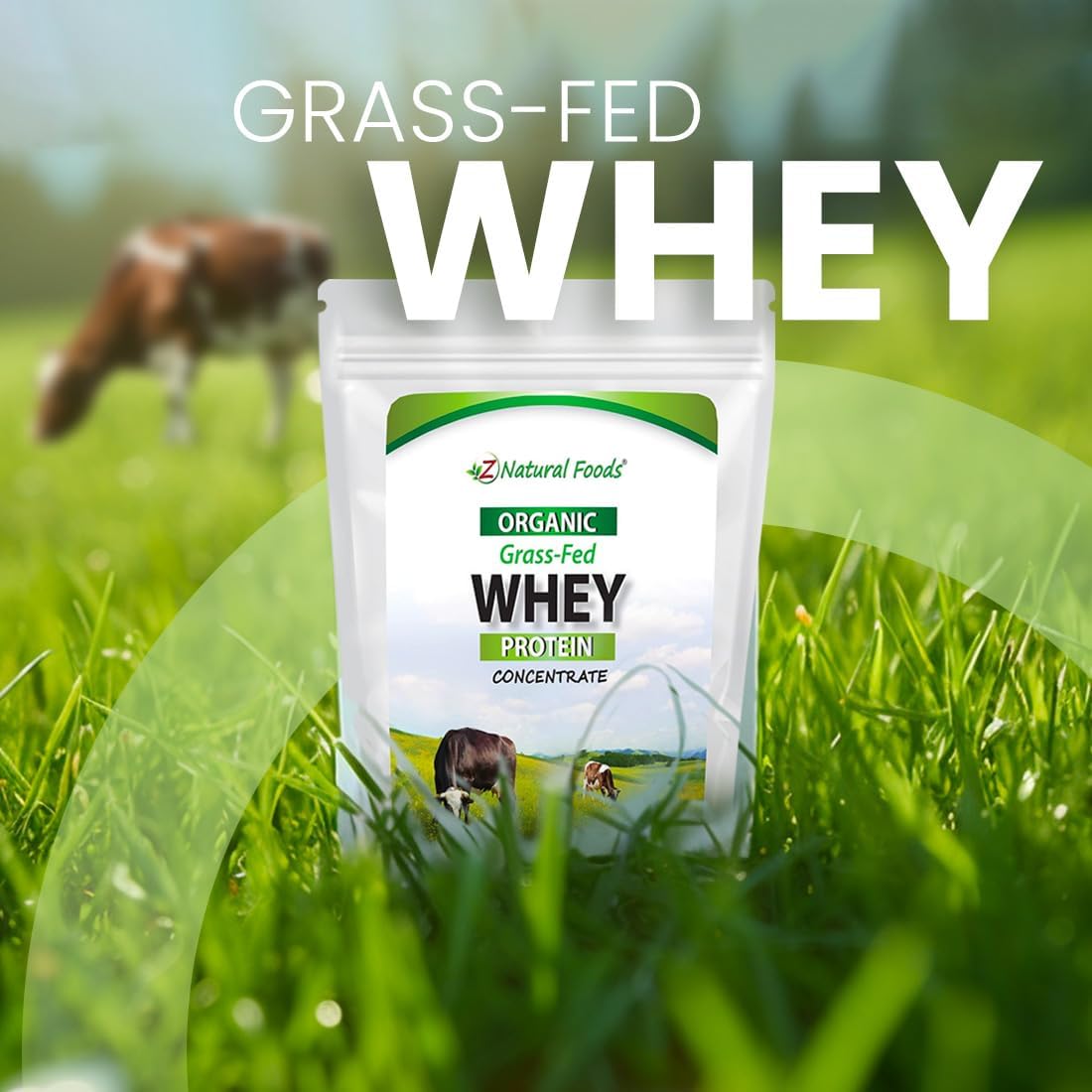 Organic Grass Fed Whey Protein Powder - Cold Processed Concentrate with Essential Amino Acids - Unflavored, 5 lbs
