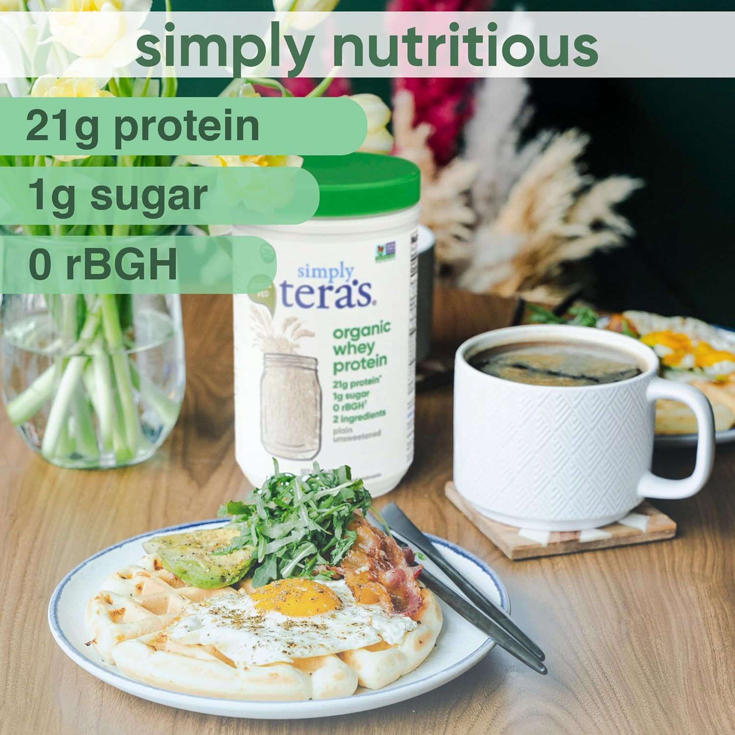 Organic Grass-Fed Whey Protein Powder - Unsweetened, Non-GMO, Kosher, Gluten-Free - 12 Oz