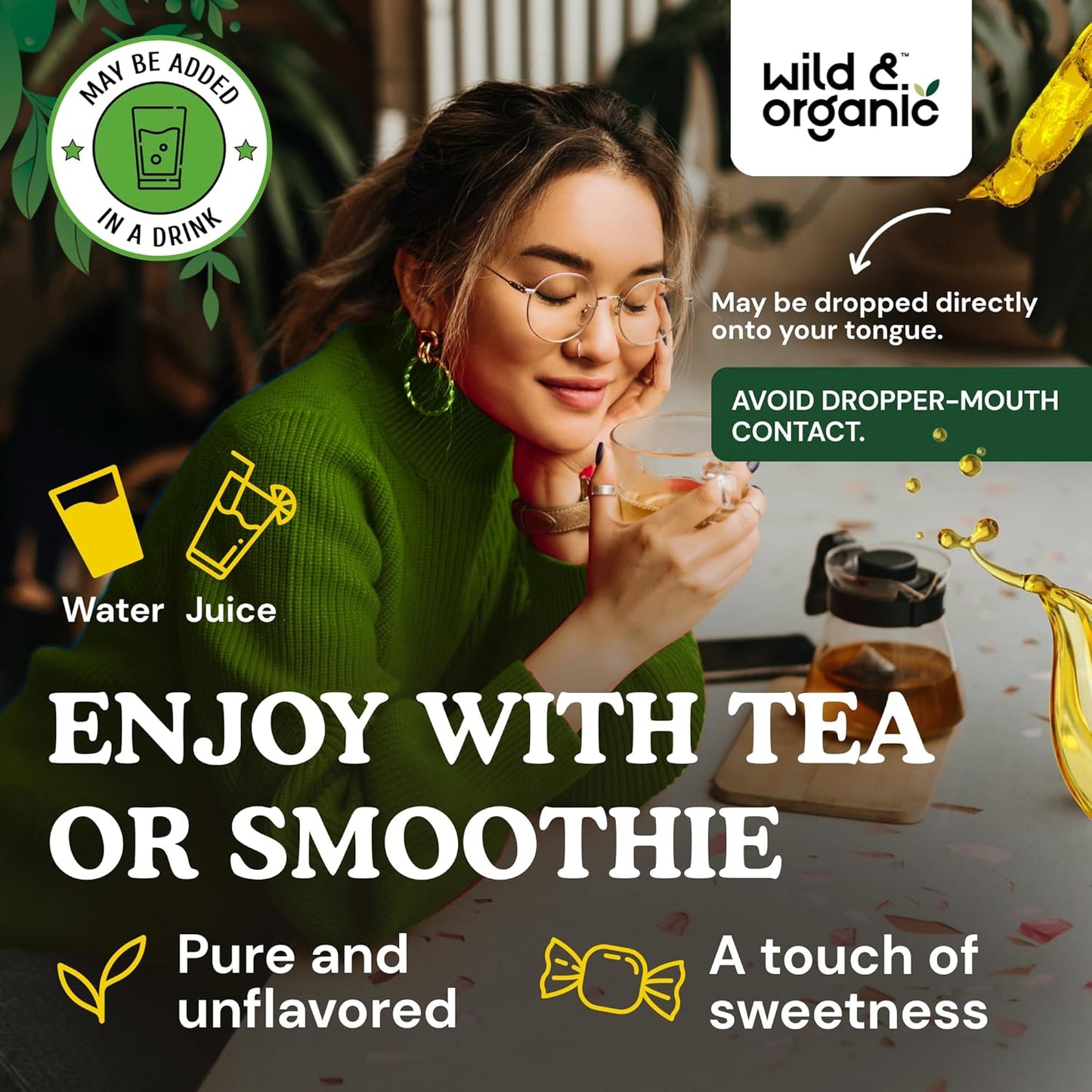 Organic Graviola Soursop Multivitamin Drops - 500mg Guanabana Fruit & Soursop Leaves - Antioxidant Support - Vegan, Sugar & Alcohol-Free Tincture - 4 fl oz