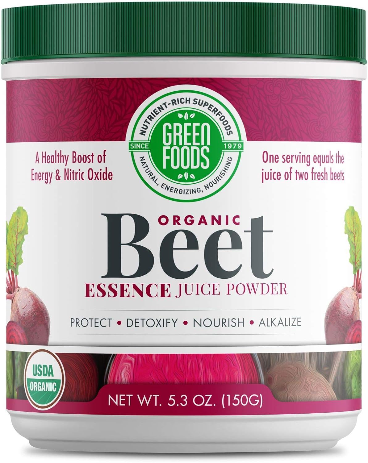 Organic Green Foods Beet Essence Powder - 5.3 oz Jar
