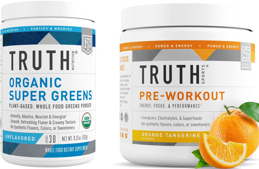 Organic Greens and Orange Tangerine Preworkout Bundle for Ultimate Nutrition
