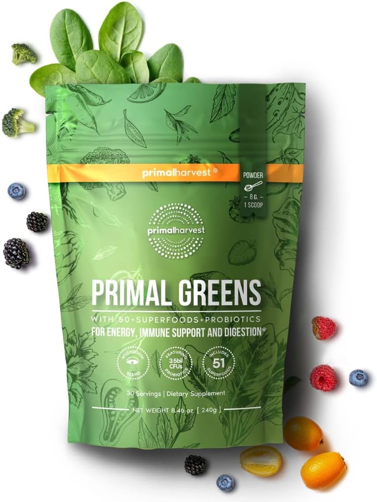 Organic Greens Powder & Vision Supplements with Lutein and Zeaxanthin for Eye Support - Men and Women Bundle