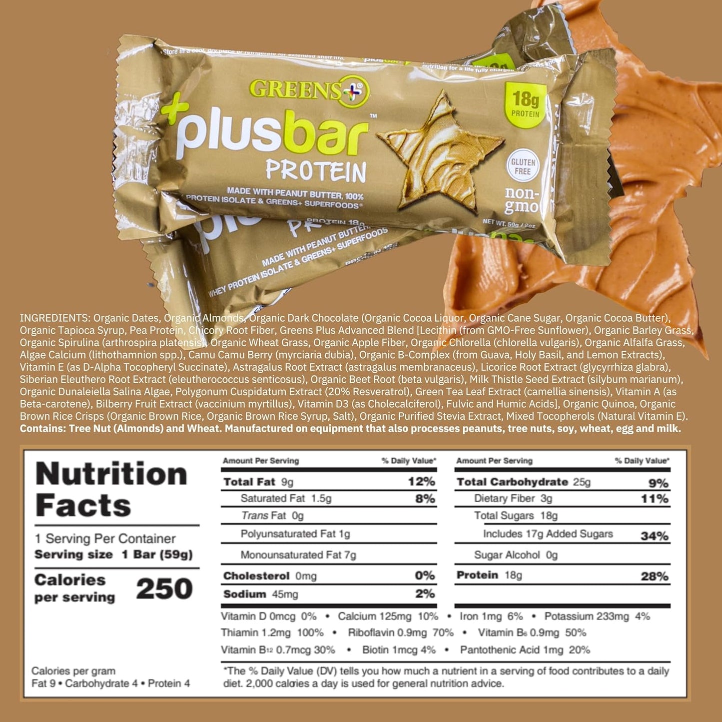 Organic Greens Protein Bar with Whey | Gluten Free | Non GMO | 12 Bars