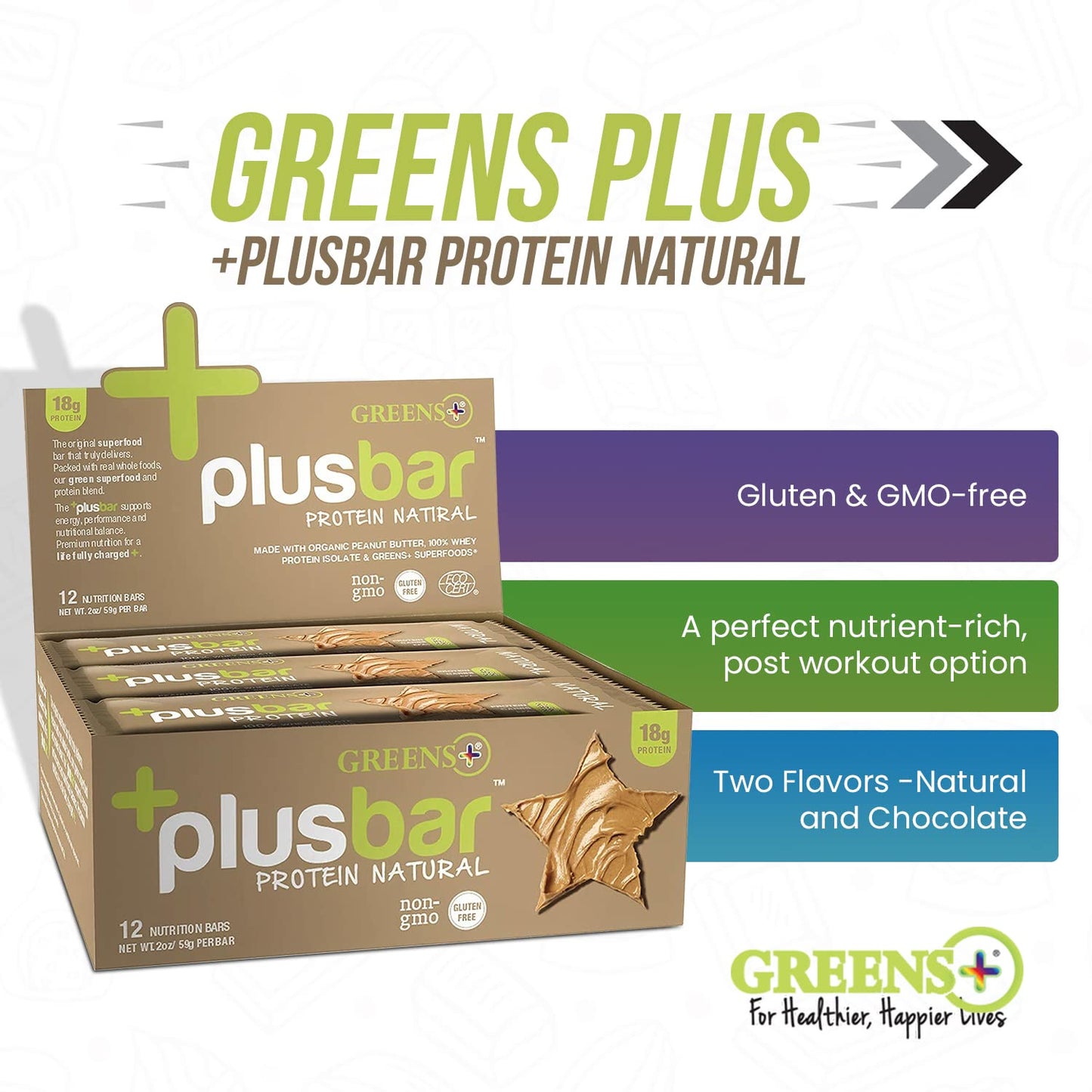 Organic Greens Protein Bar with Whey | Gluten Free | Non GMO | 12 Bars