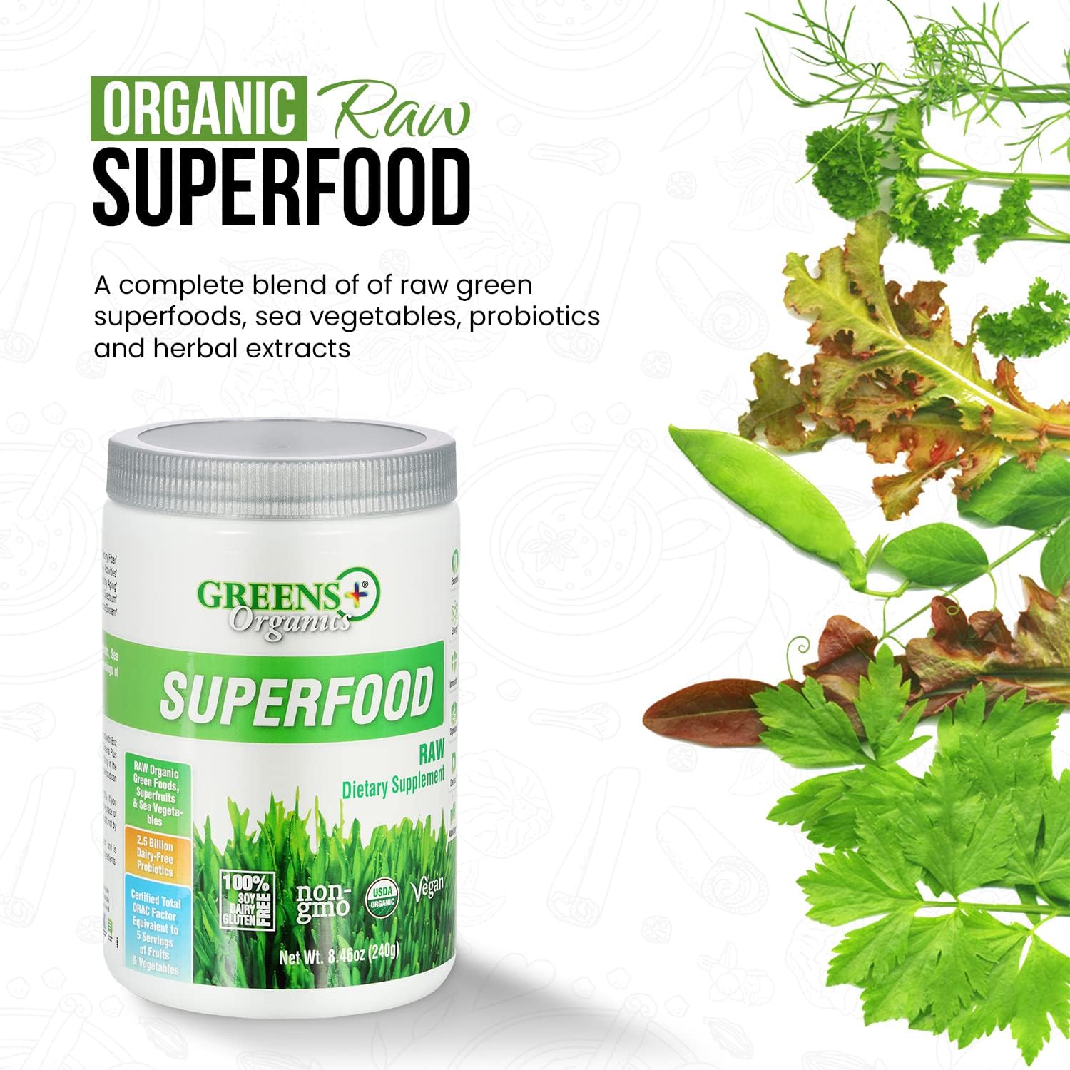 Organic Greens+ Raw Superfood Bundle with Advanced Multi Vanilla Chai - 2 Pack