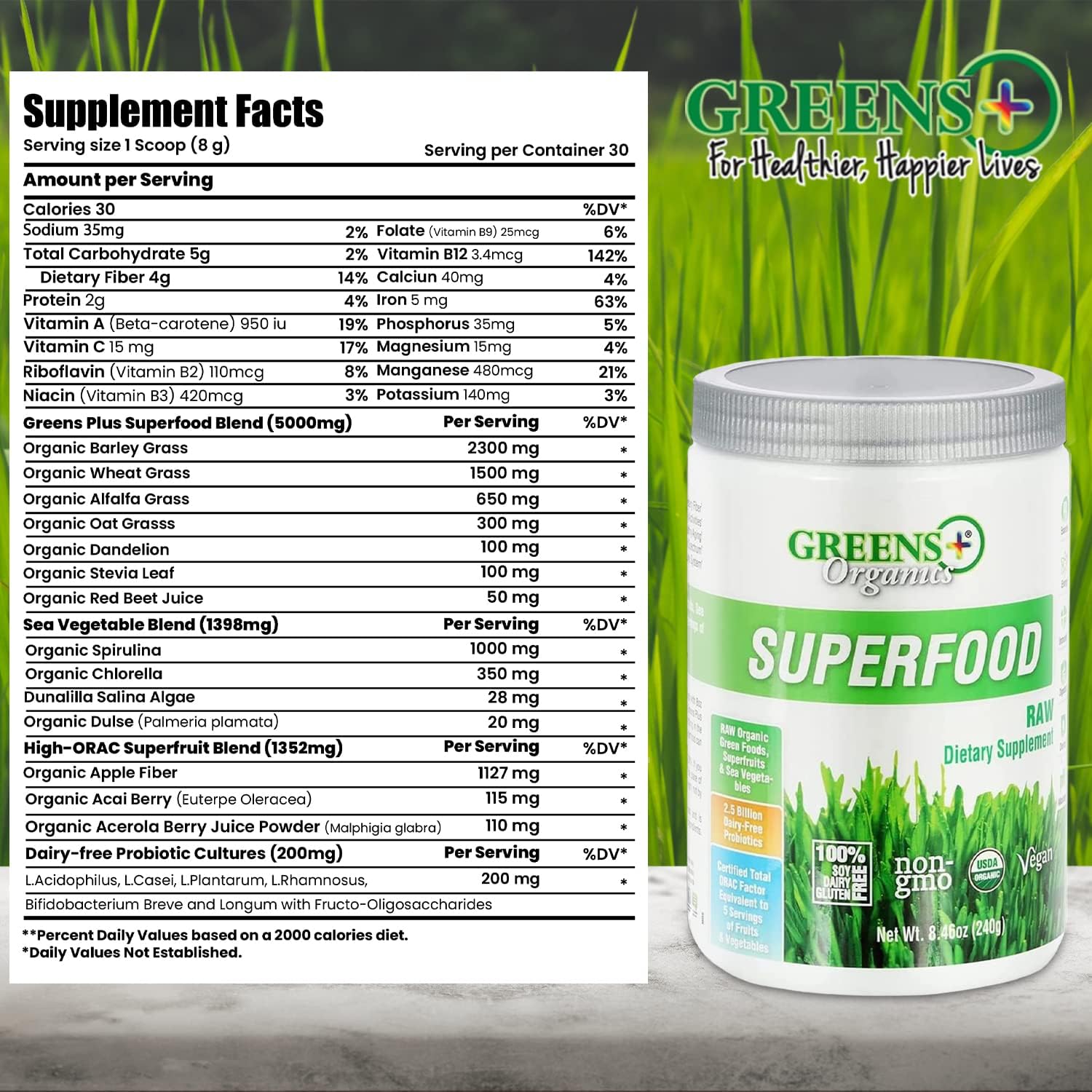 Organic Greens+ Raw Superfood Bundle with Advanced Multi Vanilla Chai - 2 Pack
