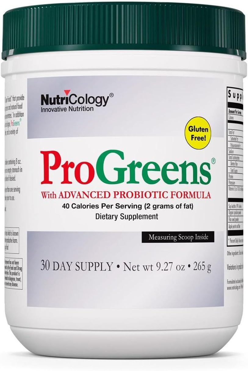 Organic Greens Superfood Powder with Probiotics - Nutricology ProGreens 265g Powder - Greens Blend Supplement, Green Drink Powder - 30 Day Supply