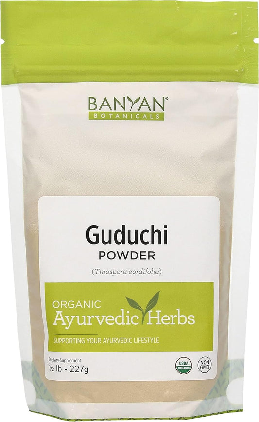 Organic Guduchi Stem Powder - Supports Liver & Immune Health - 1/2 lb - Non-GMO Vegan - Banyan Botanicals