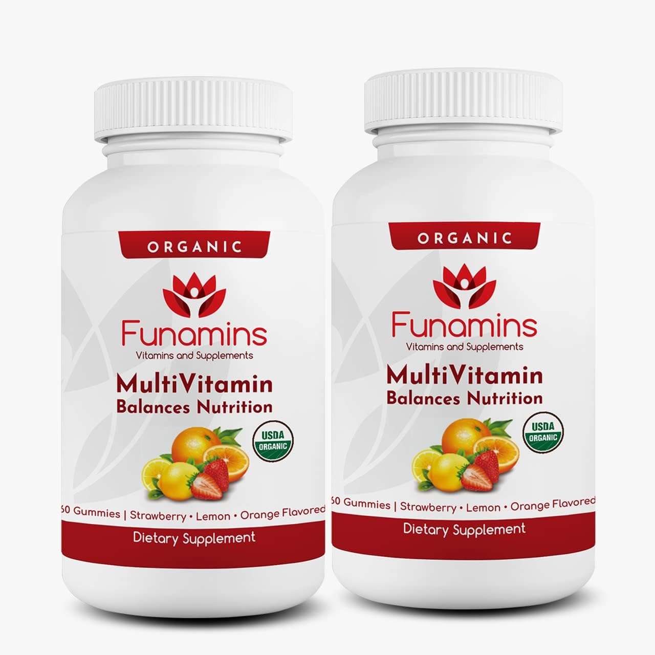 Organic Gummy MultiVitamin 2-Pack, 60 Count Each, 11 Essential Nutrients, Vegan, Assorted Flavors for Kids and Adults