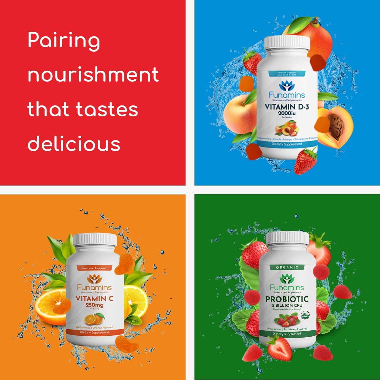 Organic Gummy MultiVitamin 2-Pack, 60 Count Each, 11 Essential Nutrients, Vegan, Assorted Flavors for Kids and Adults