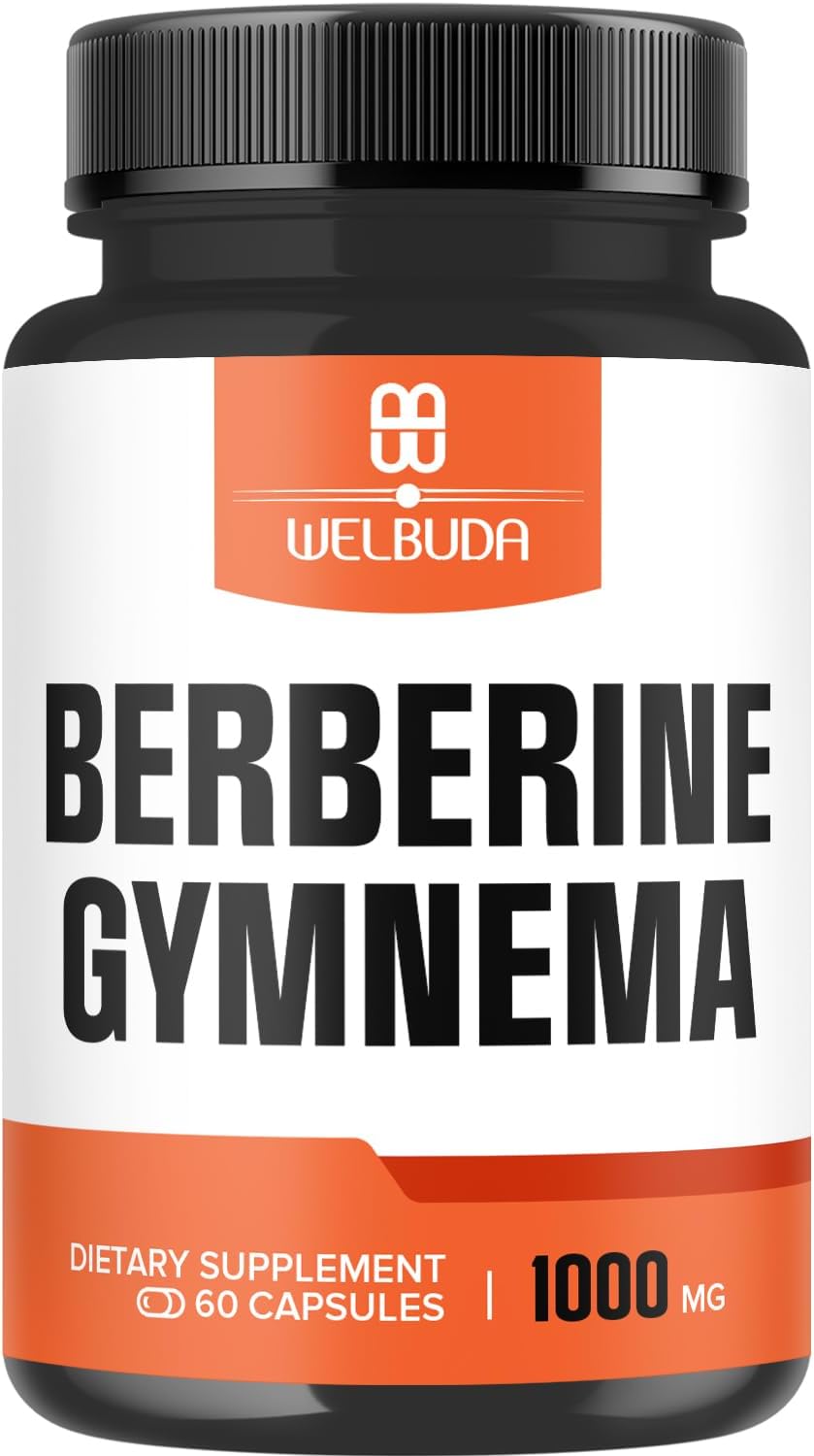 Organic Gymnema Sylvestre Leaf & Berberine Supplement - 60 Capsules, 1000mg High Concentrated Extract - Immune, Circulatory & GI Support