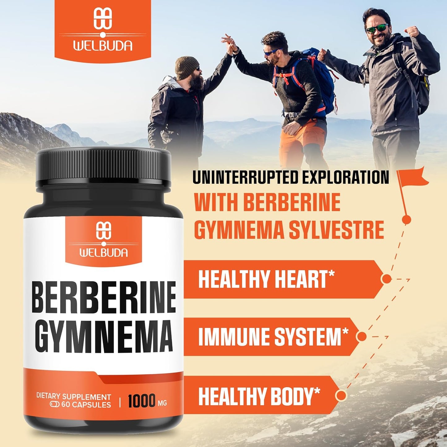 Organic Gymnema Sylvestre Leaf & Berberine Supplement - 60 Capsules, 1000mg High Concentrated Extract - Immune, Circulatory & GI Support