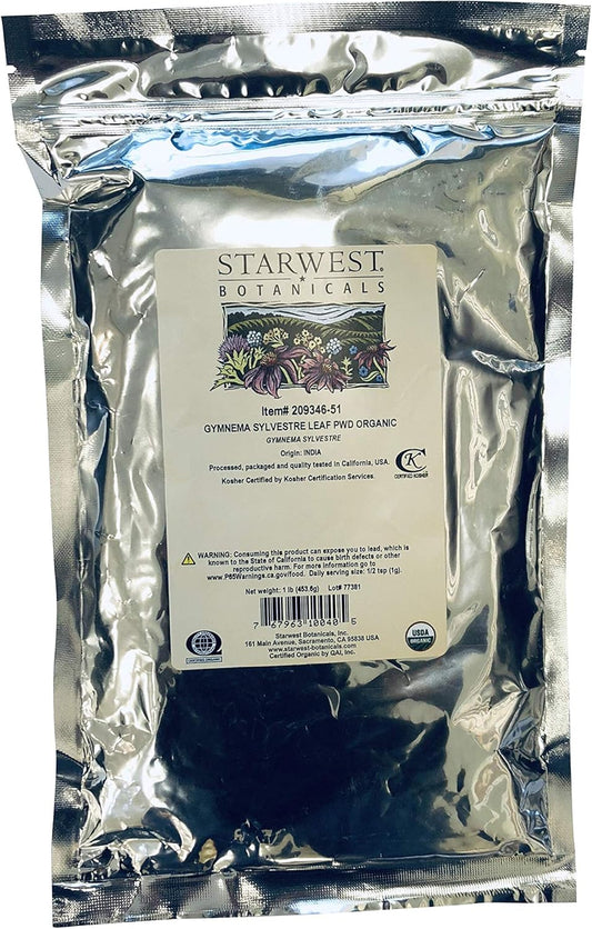 Organic Gymnema Sylvestre Leaf Powder - 1 Pound by Starwest Botanicals