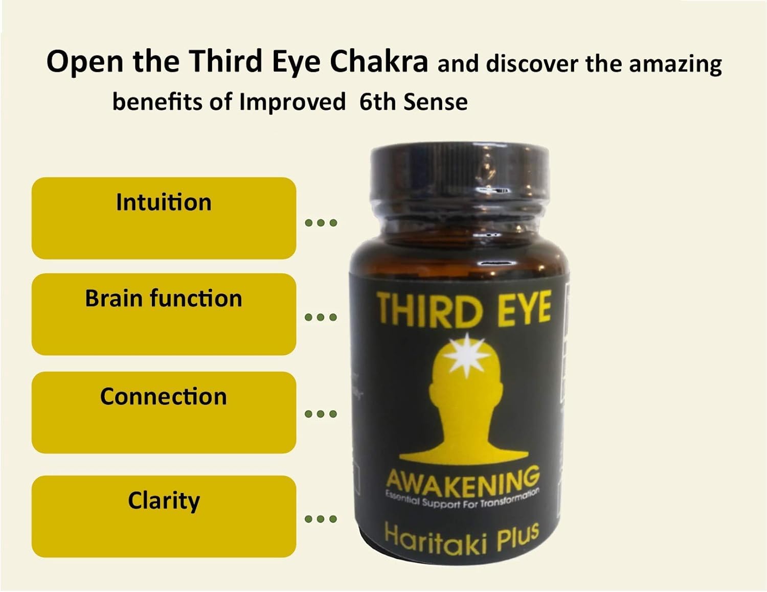Organic Haritaki Capsules for Third Eye Awakening - 100 Capsules, 650mg Each - Vegan - Kailash Herbals