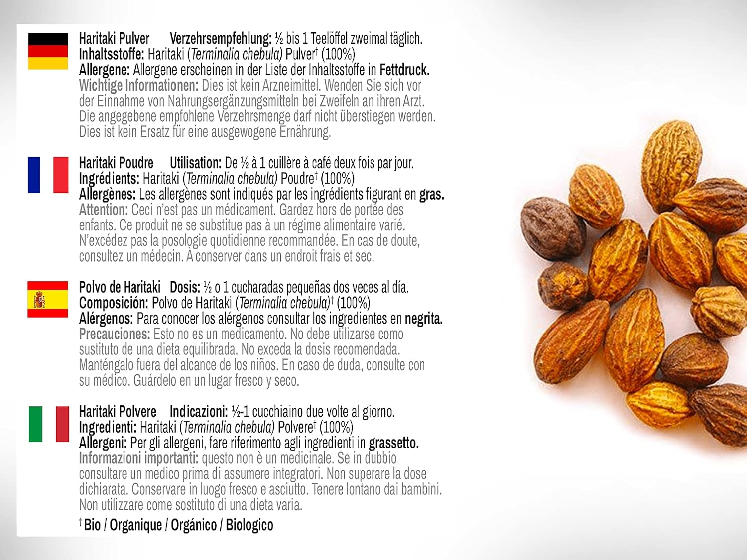 Organic Haritaki Powder - 100g | Pure Ayurvedic Herb | Vegan & Raw | Dr. Wakde's Natural Health Care London