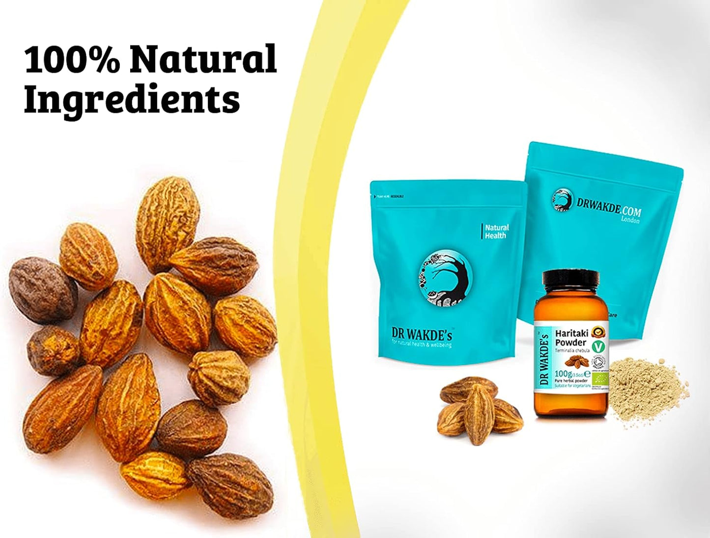 Organic Haritaki Powder - 100g | Pure Ayurvedic Herb | Vegan & Raw | Dr. Wakde's Natural Health Care London