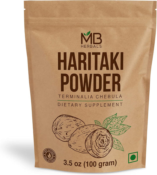 Organic Haritaki Powder 3.5 oz | 100g Inknut Powder | Terminalia Chebula | Chebulic Myrobalan | No Additives