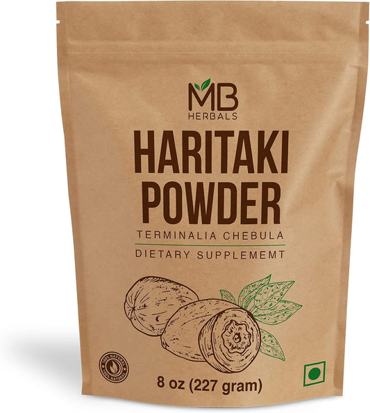 Organic Haritaki Powder 8 oz - Terminalia Chebula Inknut Powder - Gluten Free & Preservative Free - 227g / 0.5 lb Size