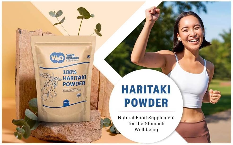 Organic Haritaki Powder and Capsules by WAY 4 Organics - Natural Digestive Support Supplement