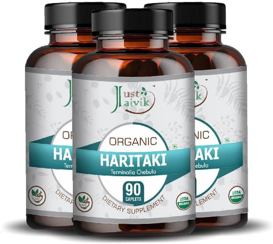 Organic Haritaki (Terminalia Chebula) Tablets - 750mg (90 Tablets) | Dietary Supplement for Detox & Rejuvenation