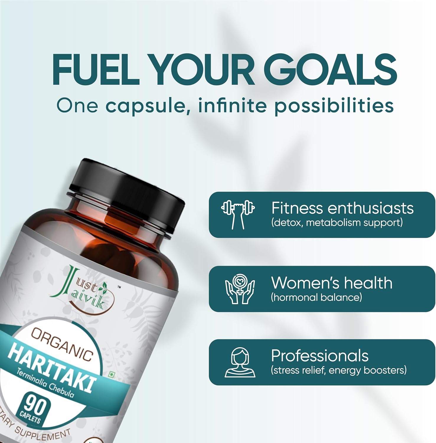 Organic Haritaki (Terminalia Chebula) Tablets - 750mg (90 Tablets) | Dietary Supplement for Detox & Rejuvenation