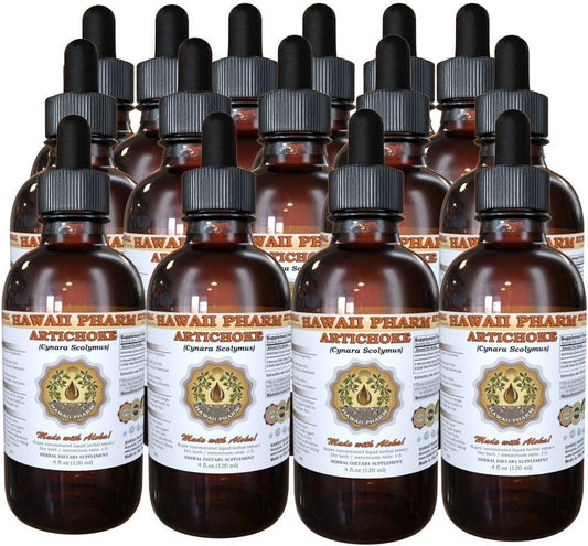 Organic Hawaii Pharm Artichoke Liquid Extract Tincture - 4 oz Bottle x 15, Cynara Scolymus Artichoke