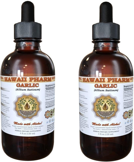 Organic Hawaii Pharm Garlic Liquid Extract - 4 Oz - High Quality Allium sativum Supplement
