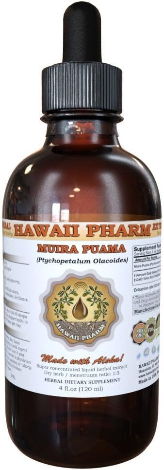 Organic Hawaii Pharm Muira Puama Extract - 4 Oz Liquid (120ml) Bottle