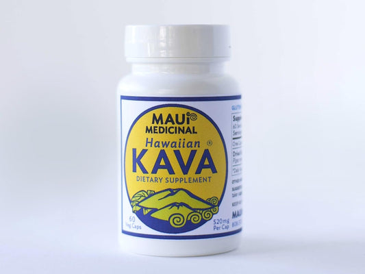 Organic Hawaiian Kava Root Capsules - 60 Veggie Capsules, 520mg - Maui Medicinal Herbs