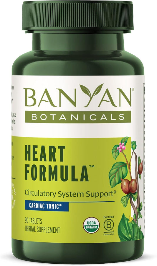 Organic Heart Health Supplement with Hawthorn Berry and Guduchi - 90 Tablets - Non-GMO Vegan Formula for Heart Function