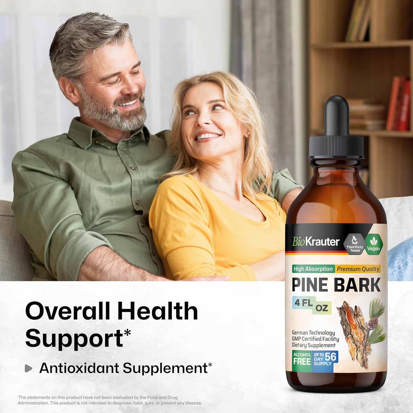 Organic Herbal Bundle: 12 Mushroom Capsules & 4 Fl. Oz. Pine Bark Tincture