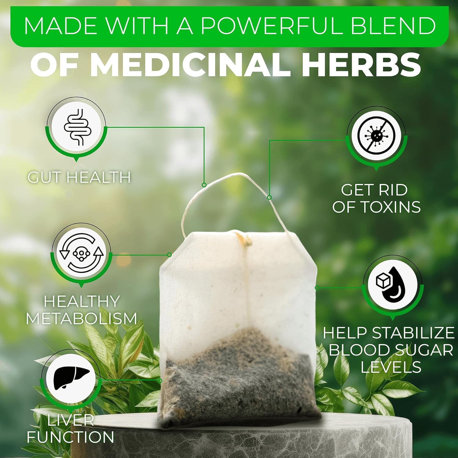Organic Herbal Colon Cleanse & Detox Tea for Liver Repair - 30 Bags