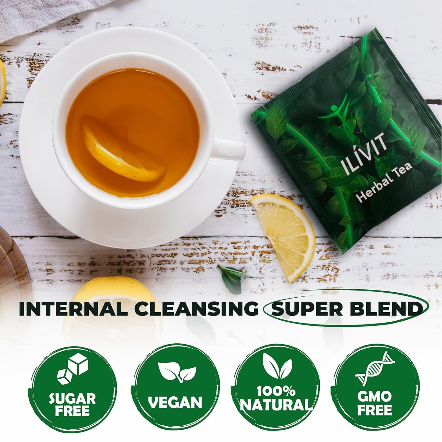 Organic Herbal Colon Cleanse & Detox Tea for Liver Repair - 30 Bags