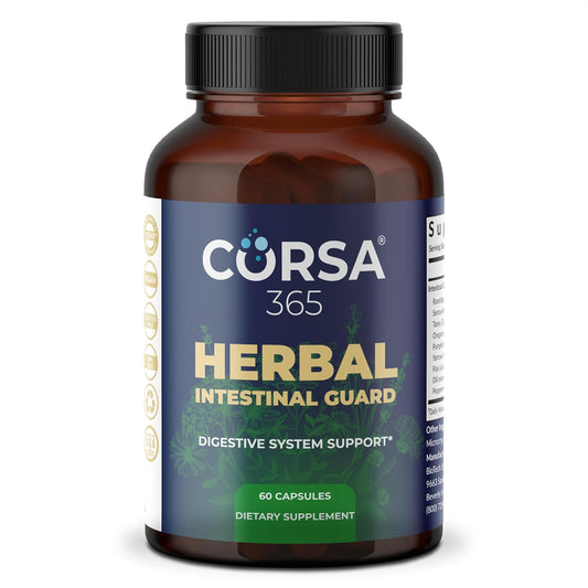 Organic Herbal Intestinal Support Supplement - Promotes Digestive Health, Gut Balance, and Immune Boost - Colon Cleanse Complex for Men and Women - 60 Capsules