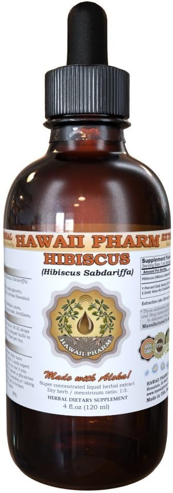 Organic Hibiscus Sabdariffa Liquid Extract Tincture Supplement - 4 oz Bottle
