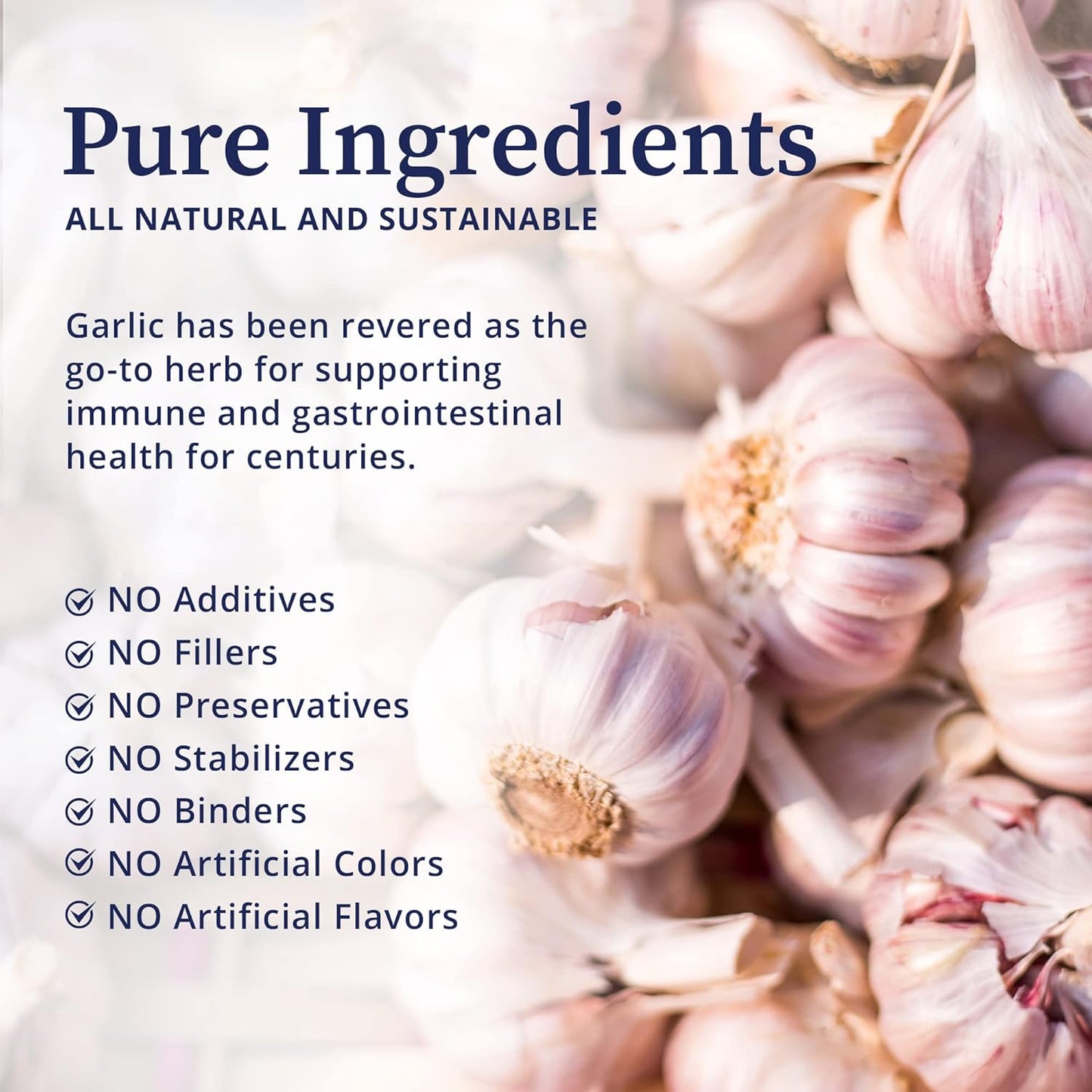 Organic High Allicin Garlic Supplement with Trace Minerals, Vitamins, Amino Acids, & Enzymes for Immune, Detox, & Gut Health - 60 Capsules