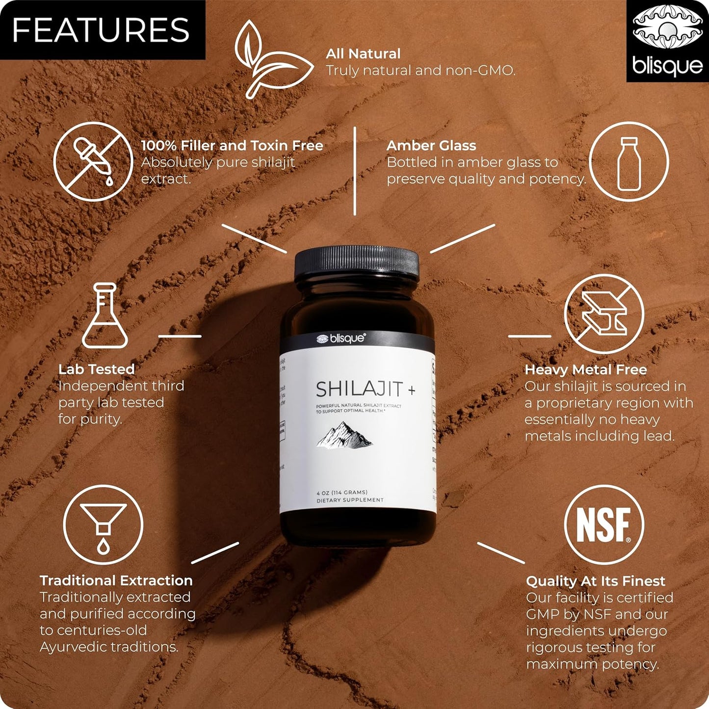 Organic Himalayan Shilajit Extract Powder | Pure and Authentic | Rich in Fulvic Acid and Trace Minerals | 228 Servings | 7.5 Months Supply