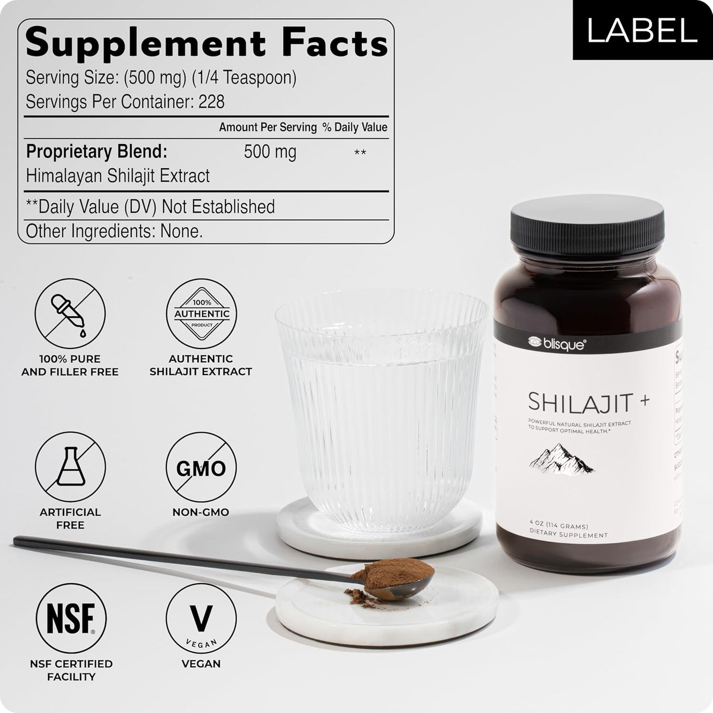 Organic Himalayan Shilajit Extract Powder | Pure and Authentic | Rich in Fulvic Acid and Trace Minerals | 228 Servings | 7.5 Months Supply