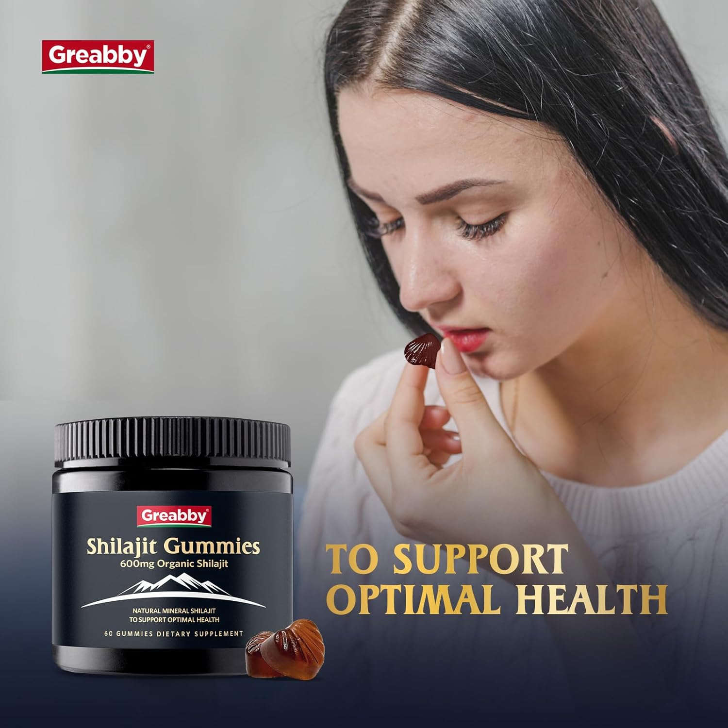 Organic Himalayan Shilajit Gummies for Men - 600mg Chewable Supplement with 85+ Trace Minerals and Fulvic Acid - Energy & Immune Support - 60 Count