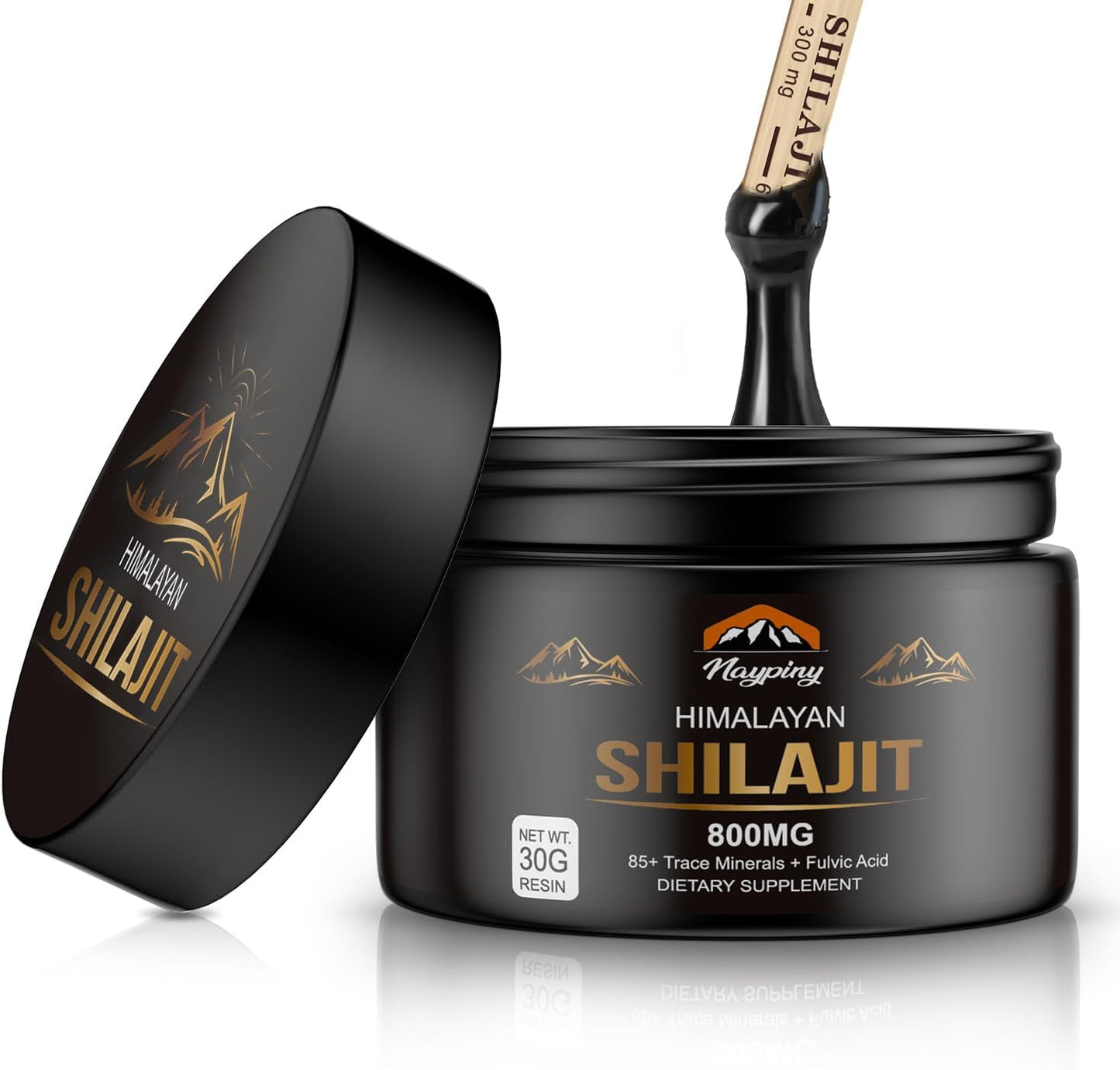 Organic Himalayan Shilajit Resin - 800mg Gold Grade with Fulvic Acid & 85+ Trace Minerals for Energy, Strength, and Immunity - Men & Women - 800mg